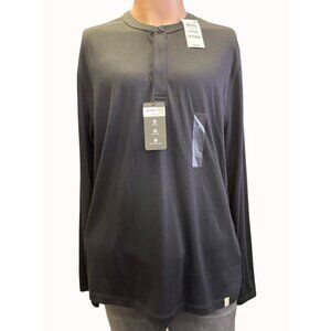 Alfani Mens Black Stretch Basic Long Sleeve Knit Shirt Size L SKU 6625